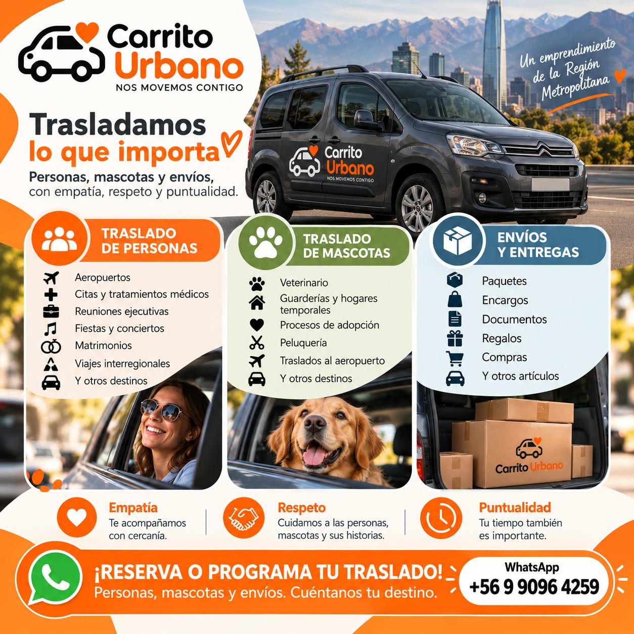 traslados de personas, mascotas y envíos 